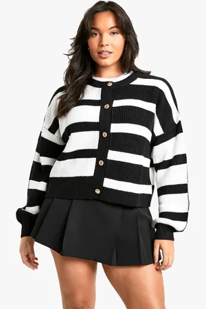Boohoo Womens Plus Contrast Stripe Cardigan - - Size 16 UK