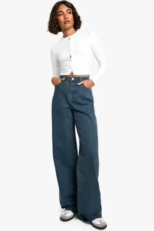 Boohoo Womens Tall 38 Inch Basic Wide Leg Jean - - Size 8 UK