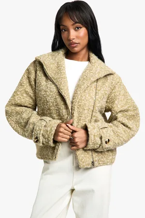 Boohoo Womens Boucle Wool Look jacket - - Size 12 UK