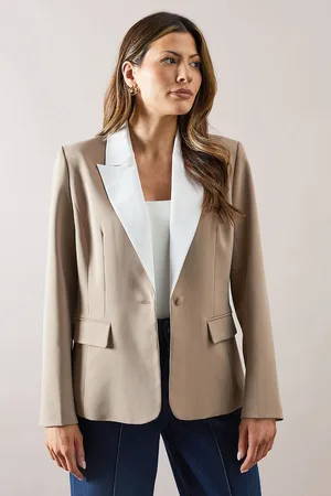 wallis Womens Contrast Reverse Detail Tux Blazer - - Size 14 UK