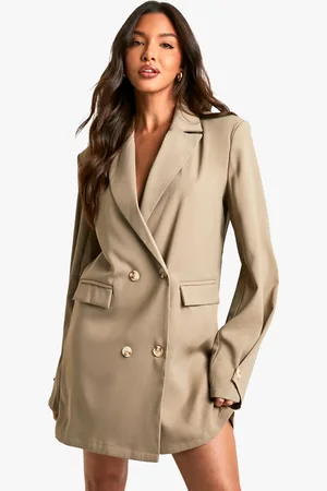 Boohoo Womens Woven Pocket Front Oversized Blazer Dress - - Size 16 UK