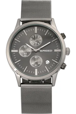 Breed Mens Espinosa Chronograph Mesh-Bracelet Watch w/ Date - Stainless Steel - One Size