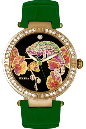 Bertha Womens Camilla Mother-Of-Pearl Leather-Band Watch - - One Size