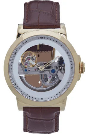 heritor automatic Mens Xander Semi-Skeleton Leather-Band Watch - - One Size