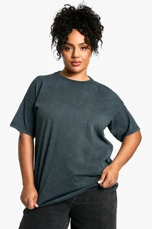 Boohoo Womens Plus Washed Oversized T-Shirt Cotton - Size 18 UK