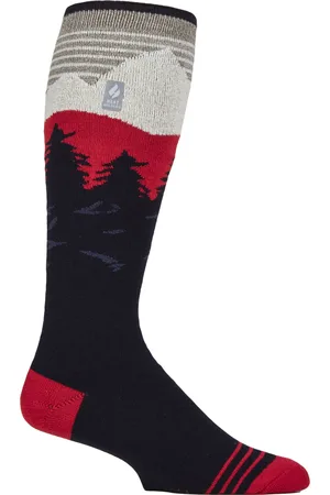 Heat Holders Mens Thin Warm Winter Knee High Lightweight Thermal Ski Socks - - Size UK 6-11