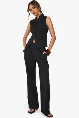 Boohoo Womens Tailored Slim Straight Leg Trousers - - Size 14 UK