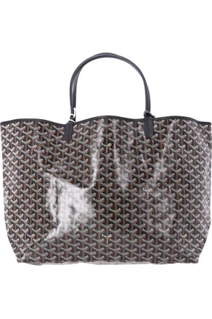GOYARD Pre-owned Womens Saint Louis GM Tote Bag in Black Coated Canvas - Sheepskin - One Size