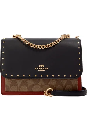 Coach Womens Signature Snake Embossed Mix Rivets Klare Crossbody Bag - - One Size