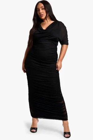 Boohoo Womens Plus Cowl Neck Ruched Midaxi Dress - - Size 26 UK