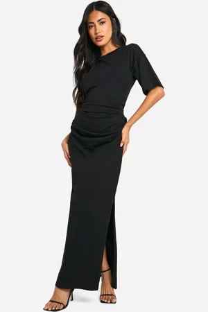 Boohoo Womens Ruched Side T-shirt Midaxi Dress - Cotton - Size 8 UK