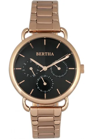 Bertha Womens Gwen Bracelet Watch w/Day/Date - Stainless Steel - One Size