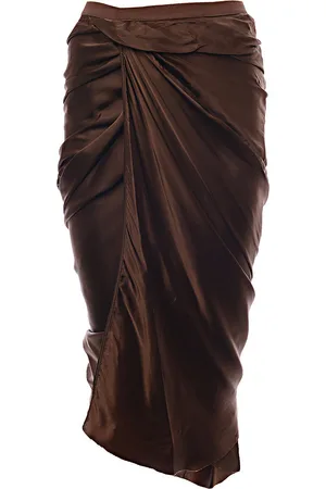 Rick Owens Womens Cupro Satin Wrap Skirt in - Size 6 UK
