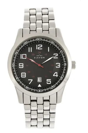 ELEVON Mens Garrison Bracelet Watch w/Date - Stainless Steel - One Size