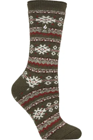 Heat Holders Womens Ladies Thermal Lite Patterned Socks for Winter - - Size UK 4-8