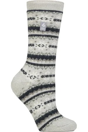 Heat Holders Womens Ladies Thermal Lite Patterned Socks for Winter - - Size UK 4-8