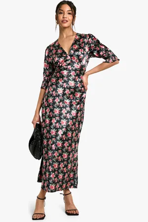 Boohoo Womens Floral Midaxi Tea Dress - - Size 12 UK