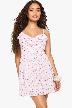 Boohoo Womens Ditsy Floral Skater Dress - - Size 18 UK