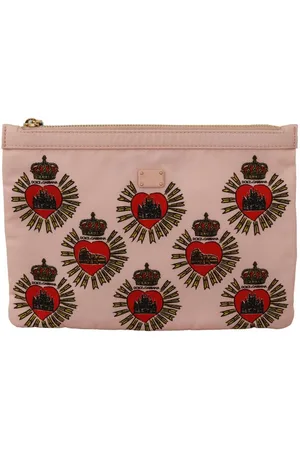 Dolce & Gabbana WoMens Clutch D&G Logo Devotion Heart Nylon Pouch Wallet Leather - One Size