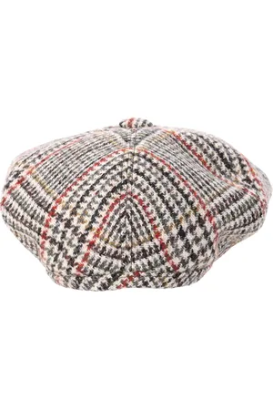 Miu Miu Pre-owned Womens Houndstooth Beret Hat in Multicolor Wool - - One Size