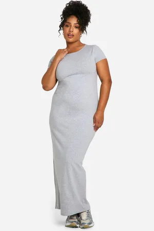 Boohoo Womens Plus Cap Sleeve Midaxi Column Dress - Cotton - Size 28 UK