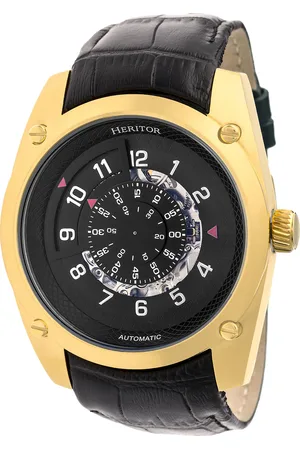 heritor automatic Mens Daniels Semi-Skeleton Leather-Band Watch - Stainless Steel - One Size