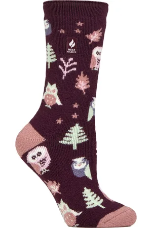 Heat Holders Womens Ladies Thermal Lite Patterned Socks for Winter - - Size UK 4-8