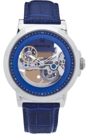 heritor automatic Mens Xander Semi-Skeleton Leather-Band Watch - - One Size