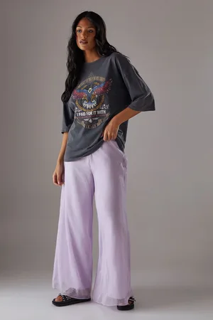 warehouse Womens Chiffon High Waisted Wide Leg Trousers - - Size 16 UK