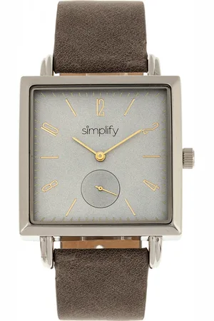Simplify Mens The 5000 Leather-Band Watch - Stainless Steel - One Size
