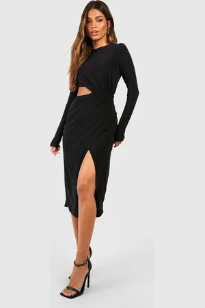 Boohoo Womens Double Slinky Cut Out Midi Dress - - Size 8 UK