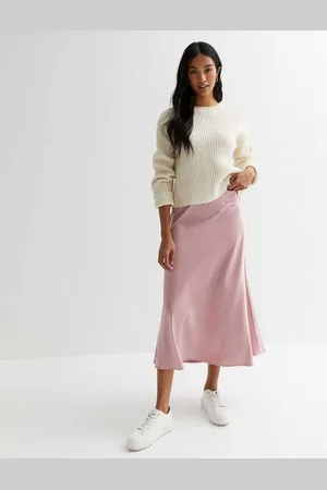 Gini London Womens Satin Bias Cut Midi Skirt - - Size 14 UK
