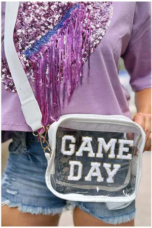 Azura Exchange Unisex GAME DAY Rugby Football Clear Shoulder Bag - One Size