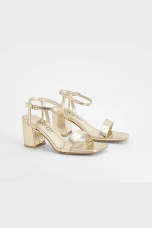 Boohoo Womens Square Toe Block Heel Two Part Heels - - Size UK 4