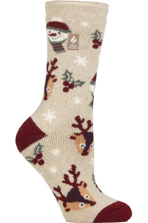 Heat Holders Womens Ladies Lite Thermal Christmas Novelty Patterned Socks - - Size UK 4-8