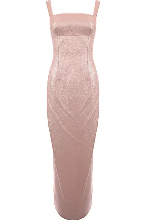 EMILIA WICKSTEAD Womens Michelina Metallic Floor Length Dress in - Size 14 UK