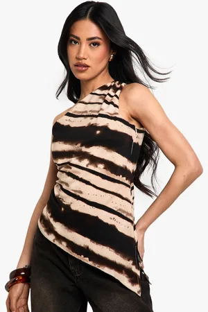 Boohoo Womens Zebra Print Satin Longline Cami Top - - Size 10 UK