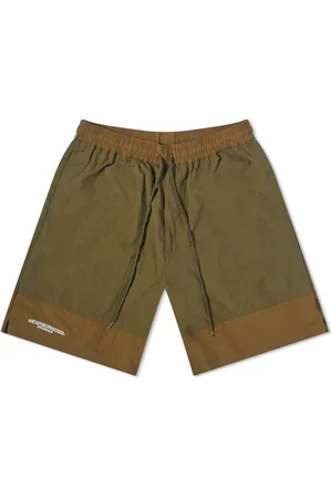 NEIGHBORHOOD Mens Swim Shorts in Olive - Size Small