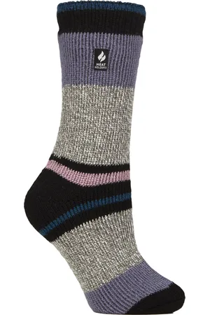 Heat Holders Womens Ladies Soft Warm Winter Stripe Patterned Thermal Socks - - Size UK 4-8