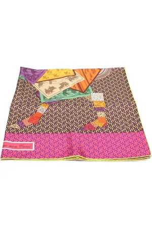 Hermès Pre-owned Womens Printed Silk Scarf - Metal - One Size