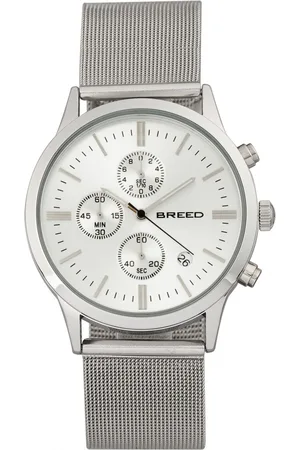 Breed Mens Espinosa Chronograph Mesh-Bracelet Watch w/ Date - Stainless Steel - One Size