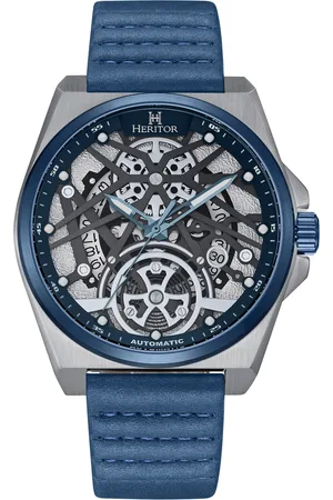 heritor automatic Mens Romero Leather-Band Watch - Stainless Steel - One Size