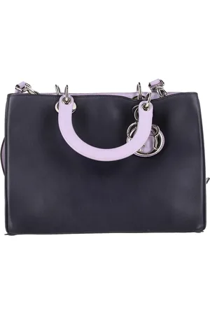 Dior Pre-owned Womens Christian Medium issimo Tote Bag in Navy Blue and Silver Leather - Sheepskin - One Size