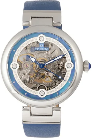 Empress Womens Adelaide Automatic Skeleton Leather-Band Watch - Stainless Steel - One Size