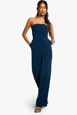 Boohoo Womens Wide Leg Bandeau Jumpsuit - - Size 10 UK