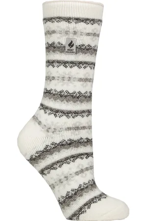 Heat Holders Womens Ladies Thermal Lite Patterned Socks for Winter - - Size UK 4-8