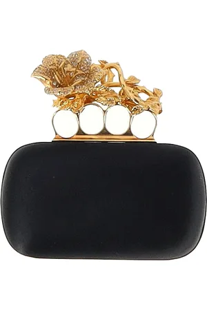 Alexander McQueen Pre-owned Womens Floral Knuckle Clutch in Satin - One Size