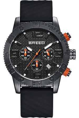 Breed Mens Double Agent Chronograph Watch with Date - Stainless Steel - One Size