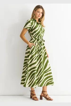Gini London Womens Zebra Print Viscose Shirt Dress - - Size 12 UK