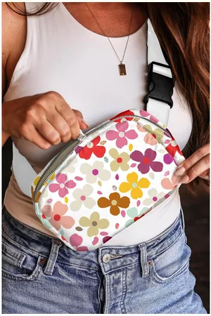 Azura Exchange Unisex Cute Summer Flower Print Crossbody Bag Cotton - One Size